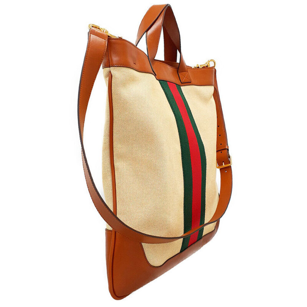 Gucci canvas Sherry GG bag Supreme signature Shoulder web Brown Tan
